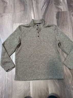 Van Heusen Men's Zip-Up Knit Sweater - Olive Green